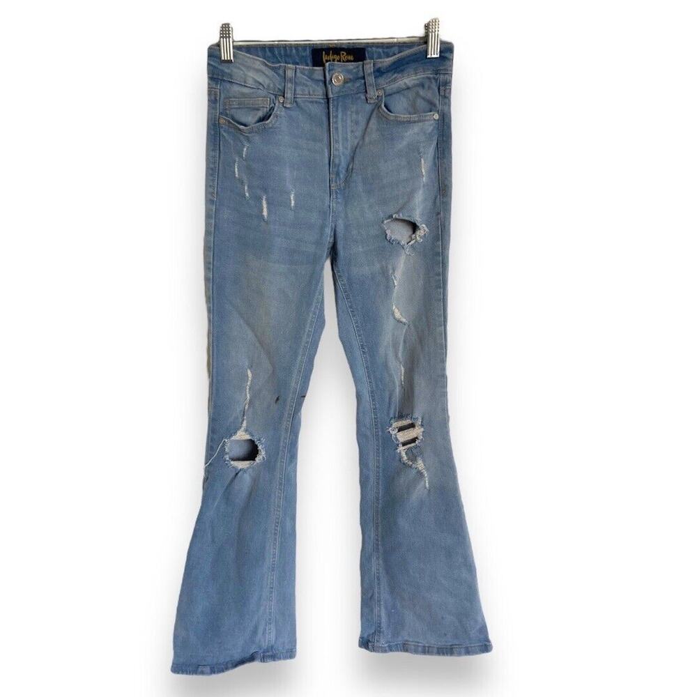 Indigo Rein Womens Jeans Size 5 26 Blue Denim Light Wash Distressed‎ Boot Cut